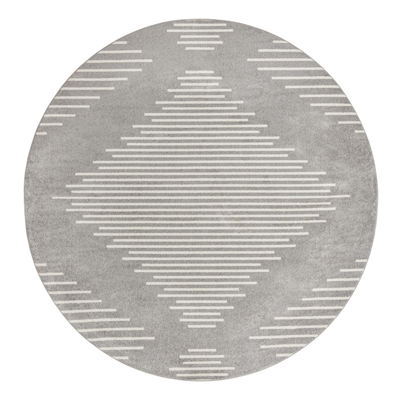 Synthetic Geometric Indoor Rug, Round 10'