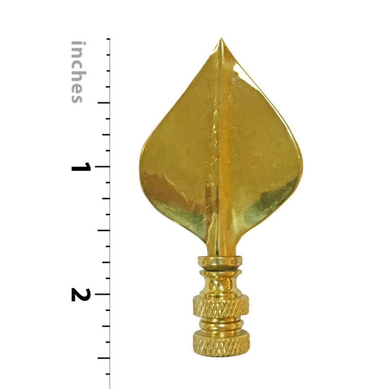 Faîteau lampe à feuille pique, Laiton poli