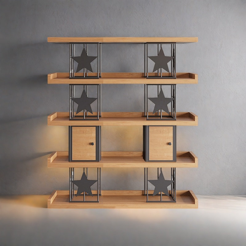 Useful and good-looking bookcase, (5 Shelves) 57"H x 39.3"W x 13.7"D, Brown/Black