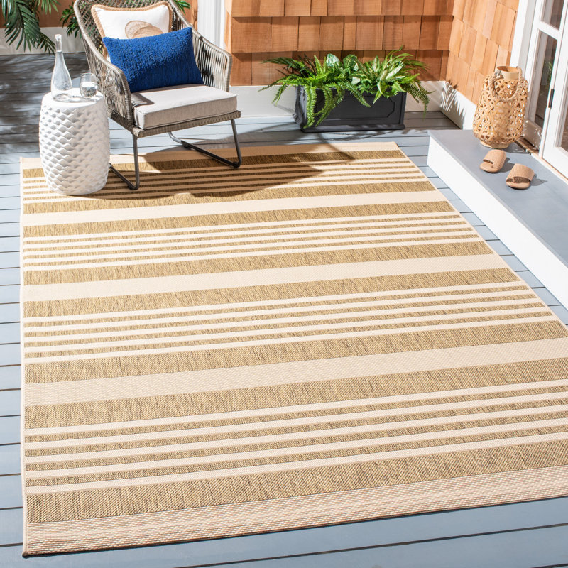 Herefordshire Performance Striped Indoor/Outdoor Area Rug, Rectangle 8' x 10'