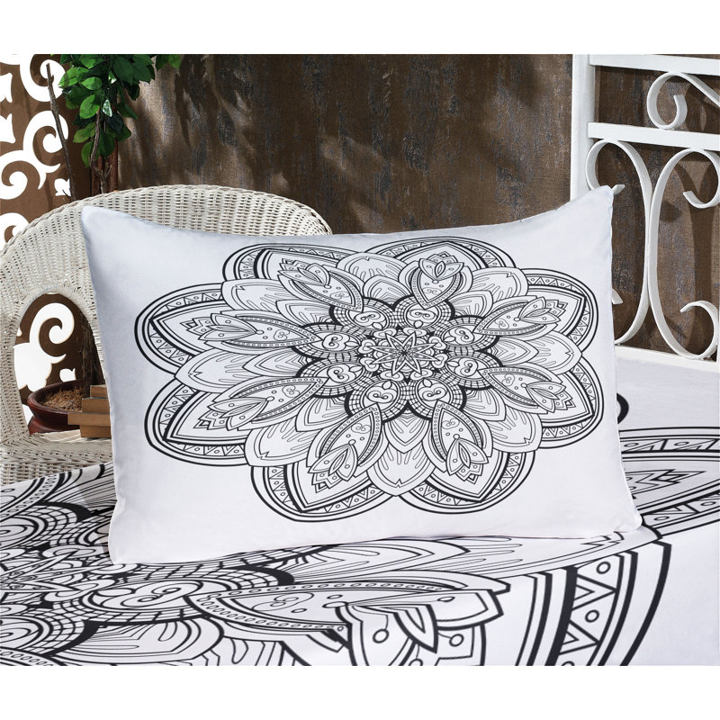 Drap-housse et coussin décoratif Ambesonne, Ensemble de draps pour lit simple + 3 pièces supp