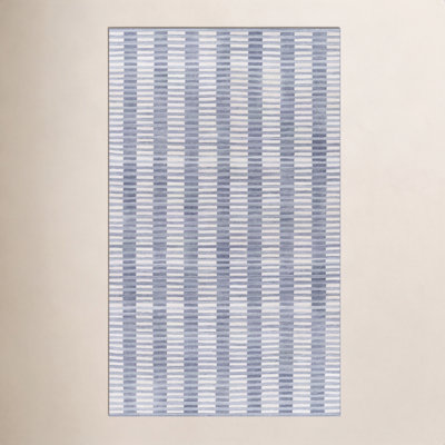 Acerra Blue Hand-Woven Striped Outdoor Rug