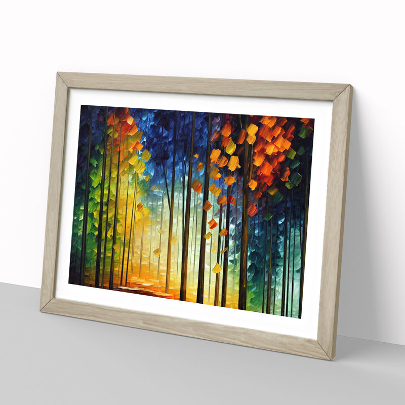 Forest Colours Vol.6 - Single Picture Frame Painting, 25cm H x 34cm W x 2cm D, Oak