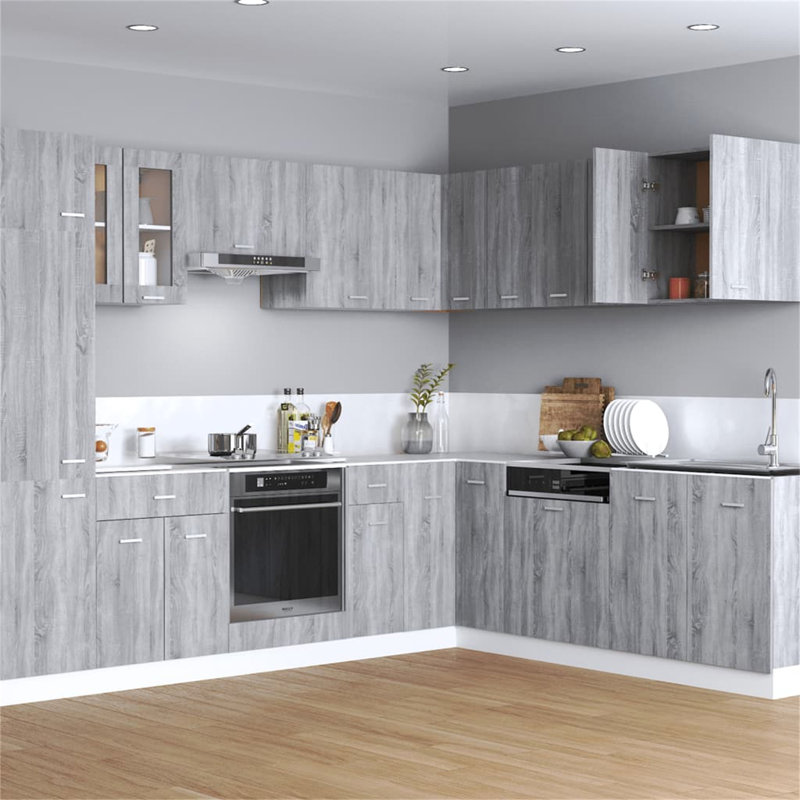 Black Hanging Glass Cabinet 60X31x60 Cm, Grey Sonoma