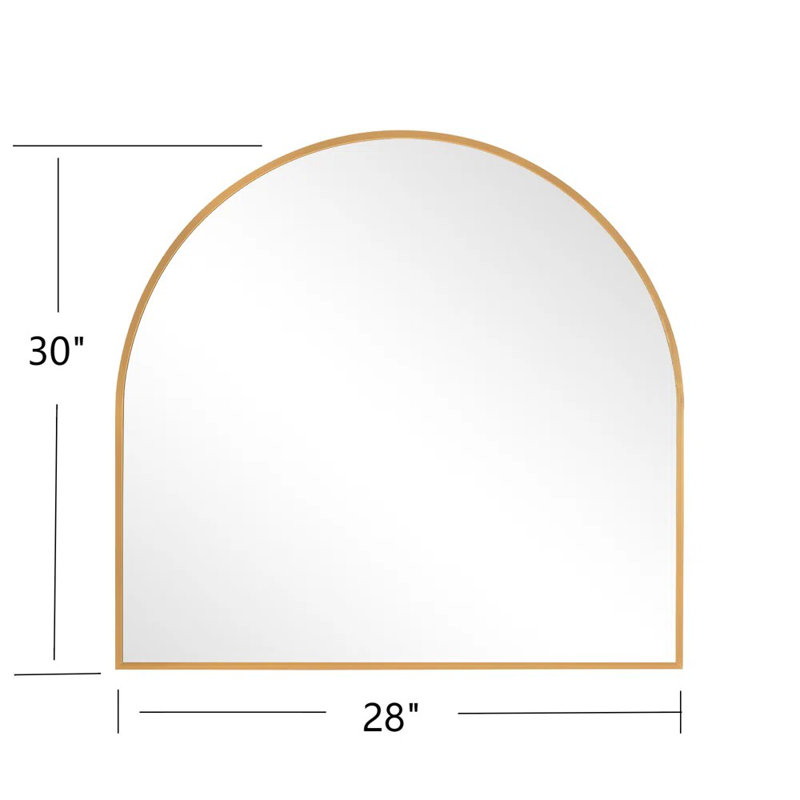 Miroir de salle de bain en métal, Doré, 1