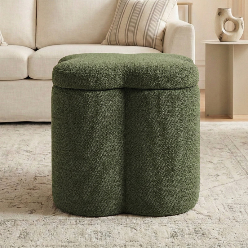 Repose-pieds en chenille avec rangement 16,9 po, Vert