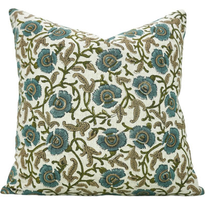 Block Print Pillow Cover 14x20 Inch Cushion Boho Ethnic Decorative Throw Pillow Case, Handmade Artisan Home Decor Fabdivine Vasundra