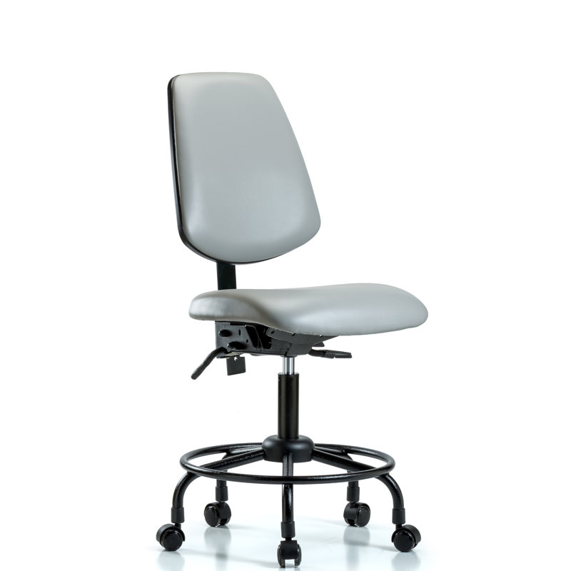 Eloise Drafting Chair, Casters, Dove, Included