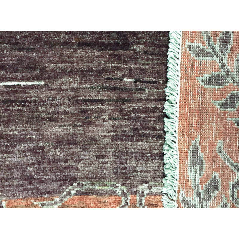 Hand-Knotted High-Quality Red and Gray Area Rug