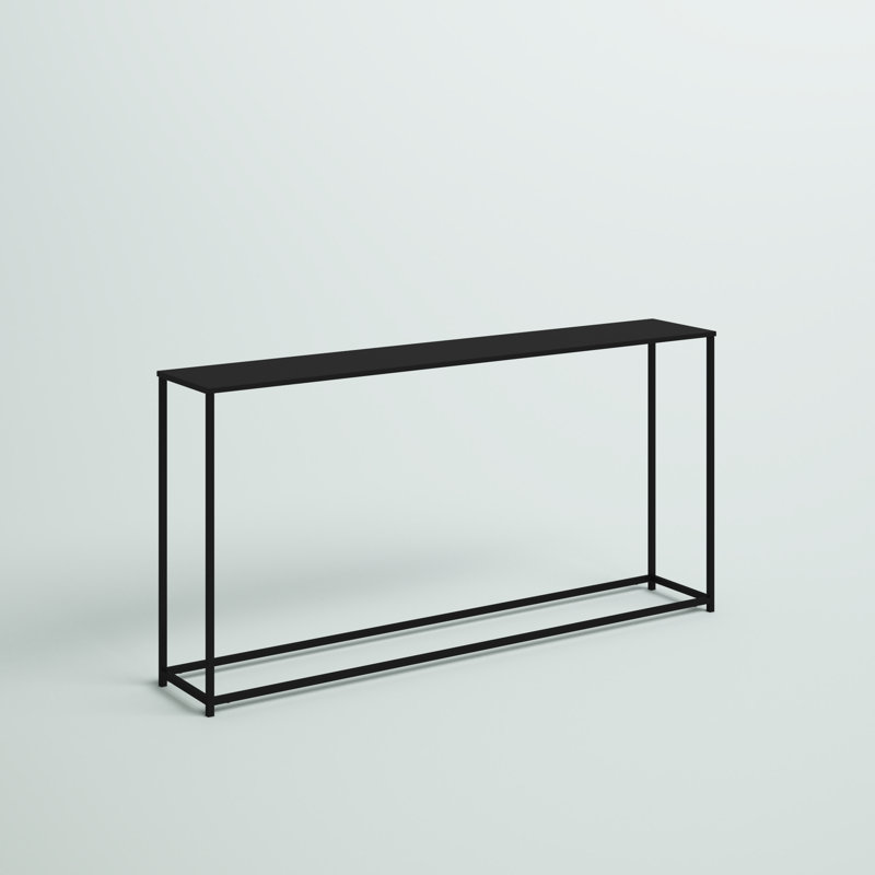 Pangea Home Weidler Miley Console Table- Metal Console Table – Modern Slim Entryway & Sofa Console in 56" Width- Black Metal Console