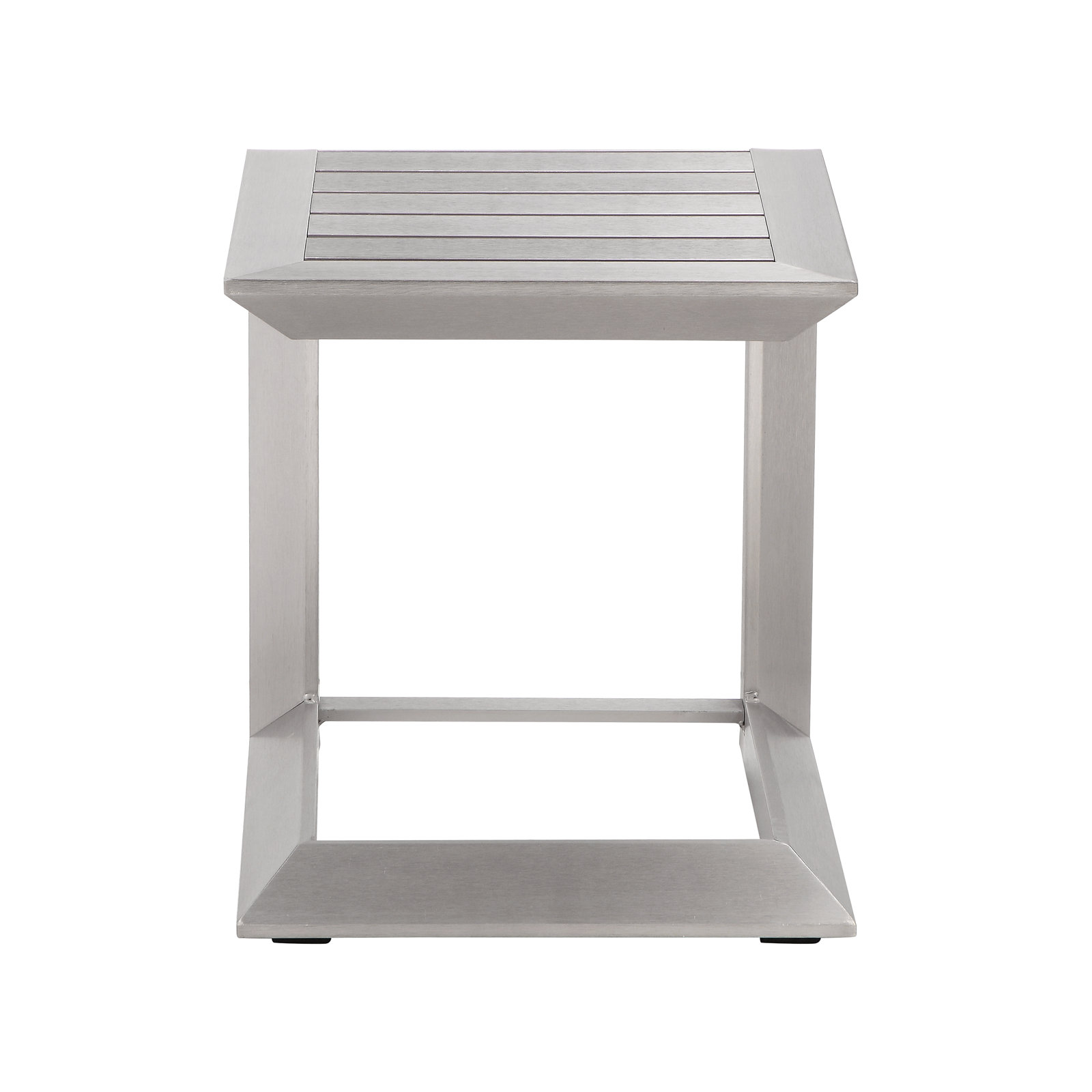 Harleen Metal Side Table, 17" H x 16" W x 16" D, Silver