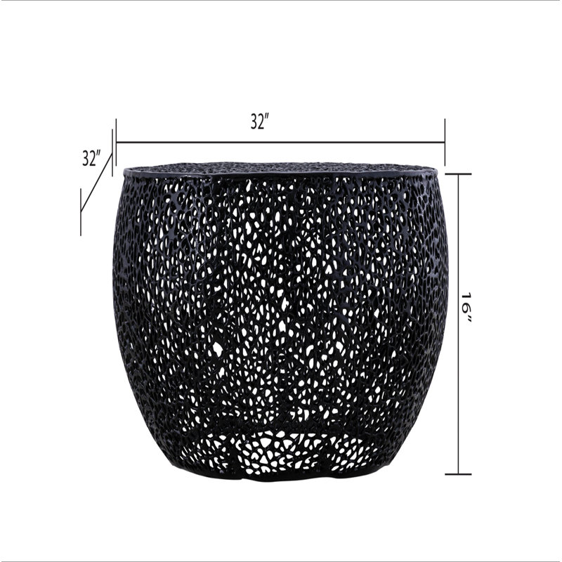 Table basse ronde, Noir