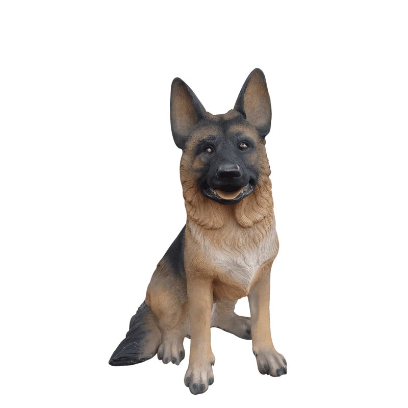 German Shepherd Sitting Life Size Statue