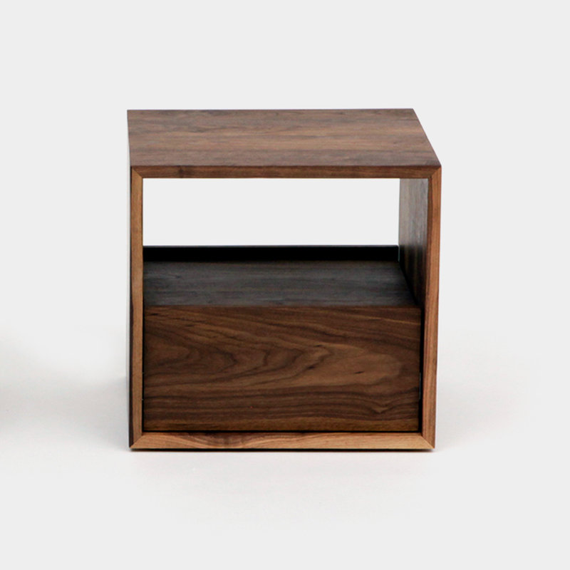 THN 18'' W Solid Wood Nightstand, Walnut, Bottom