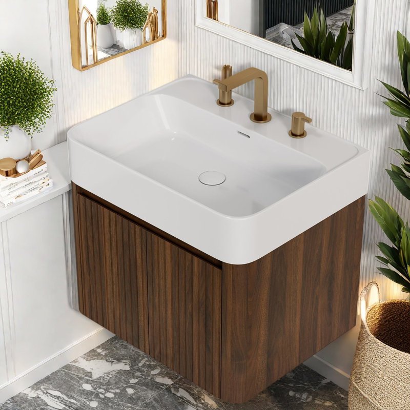 Wall Mounted With Solid Surface Top, 23.62