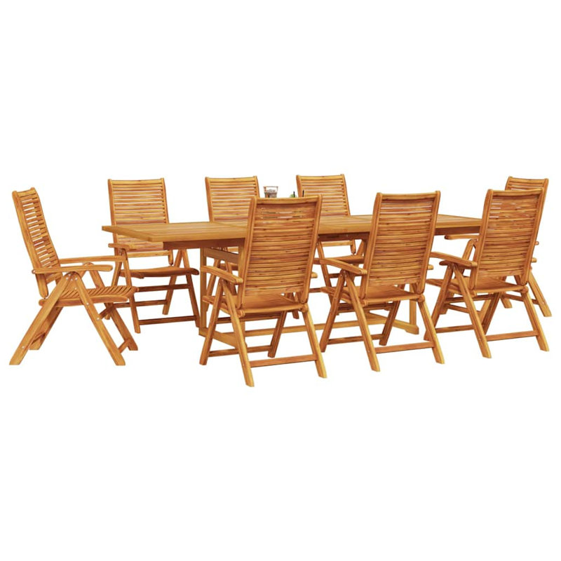 Patio Dining Set with, 75cm H x 240cm W x 100cm D, 8