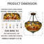Lustre en vitrail style libellule 3 lumières 16 "à intensité variable Tiffany