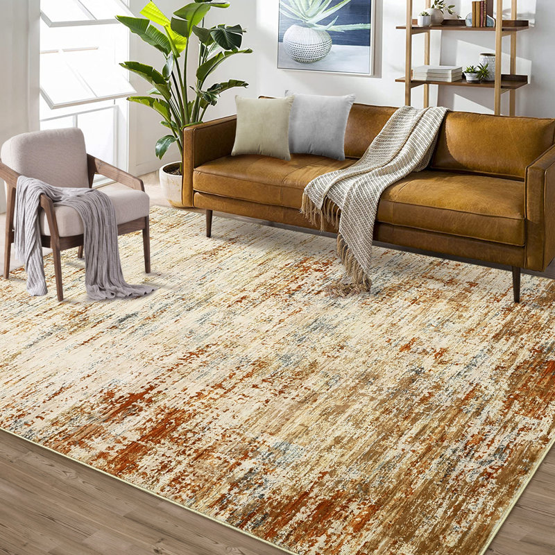 Abstract Machine Printed Area Rug, Rectangle 160 x 230 cm