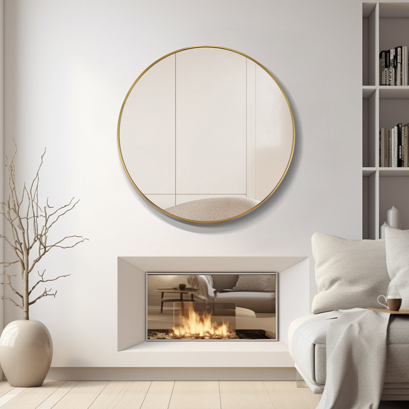 Miroir d'appoint Karrina, Doré, 32 po x 32 po