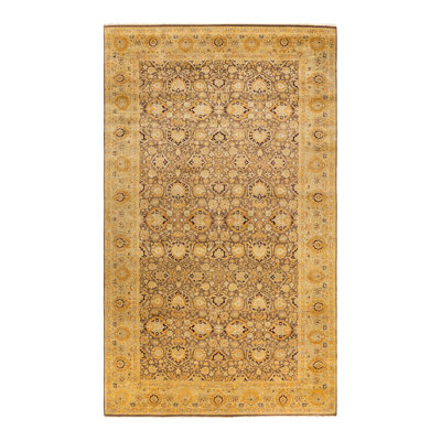 Tapis unique brun / beige noué à la main Oakhur