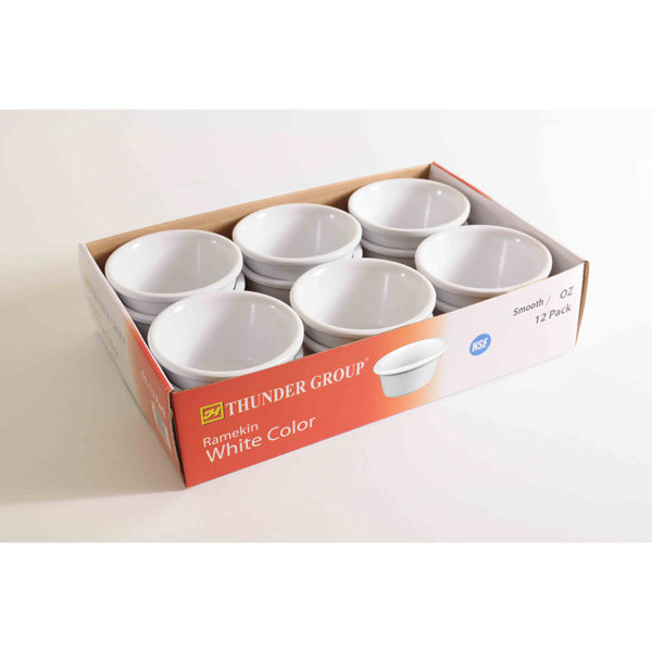 Ramequin lisser de the thunder group inc., 3.125" W x 3.125" D, Blanc