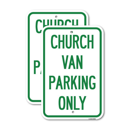 (Paquet de 2) Enseigne en aluminium de calibre 18 po x 24 po Church Van