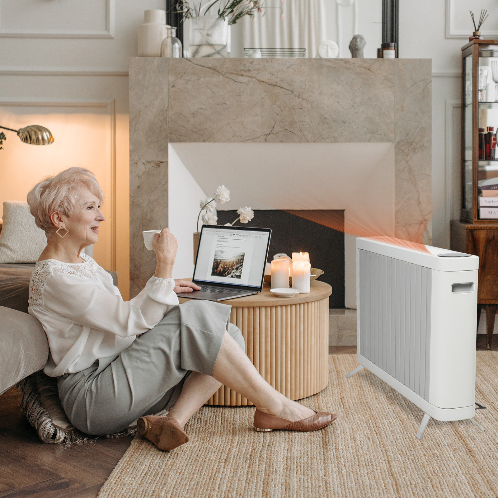 LUCKYREMORE 1500 Watt Electric Baseboard Space Heater with Adjustable