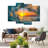 " Golden Sunset Wave " 4 - Pieces-1030993495