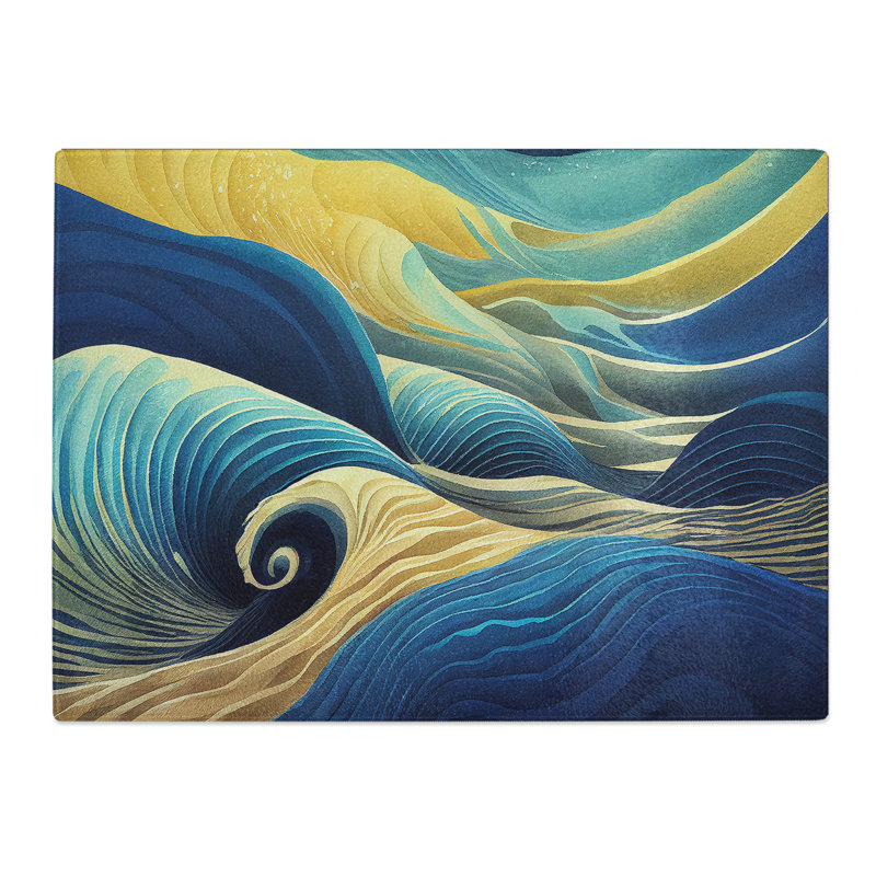 Surrealistic Ocean Wave Vol.3 Abstract  Glass Chopping Board