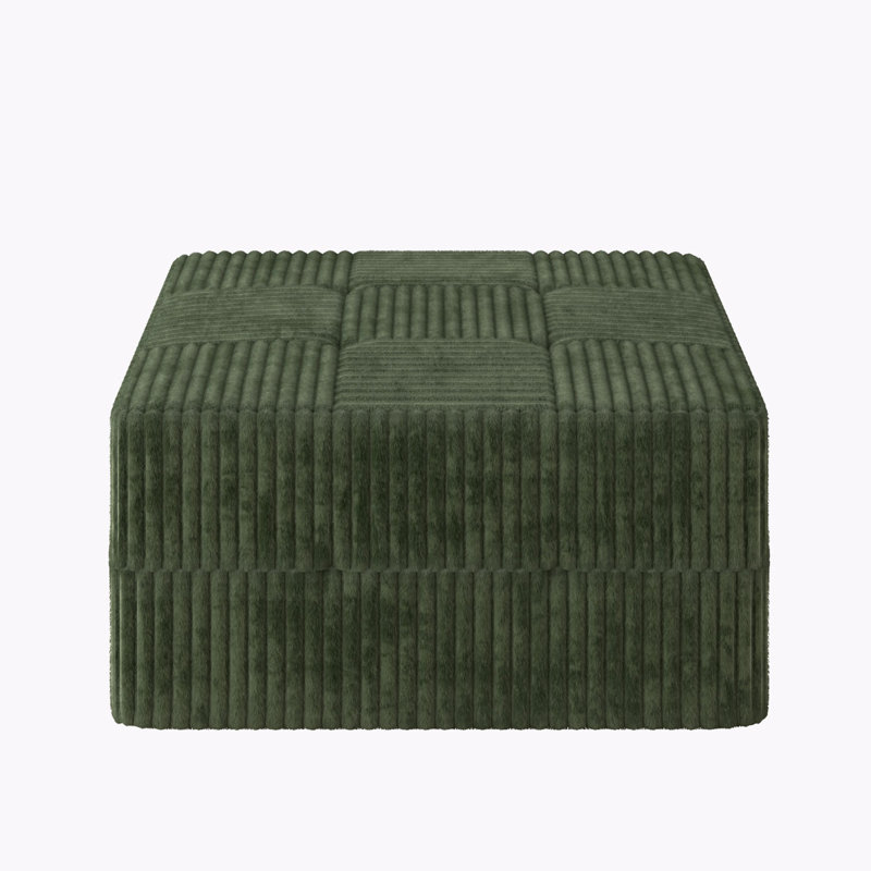 Corduroy Ottoman For Sectional Sofa, Green