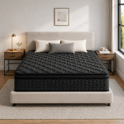 Matelas hybride rafraîchissant individuel de 30 cm (12 po) avec surmatelas médium, support à 3 zones et mousse certifiée CertiPUR-US.