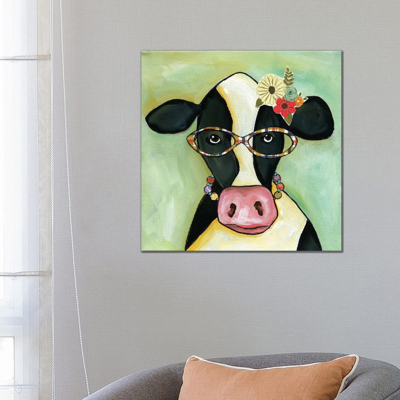 Cow Janice by Jamie Morath - Wrapped Canvas Print, 66.04cm H x 66.04cm W x 1.91cm D