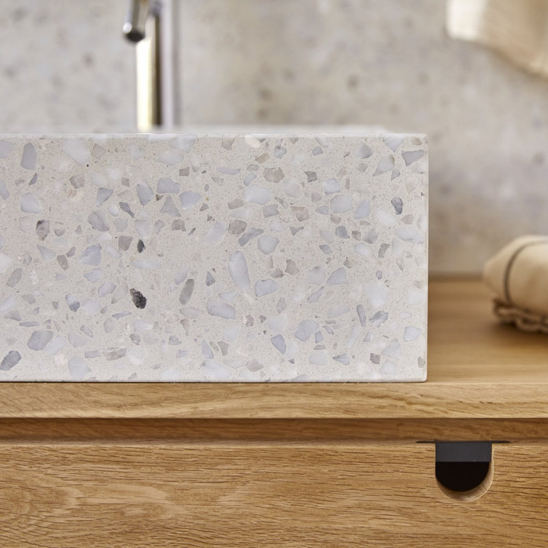 Tikamoon Made 40 mm L x 40 mm W Natural Square Sink, Moon