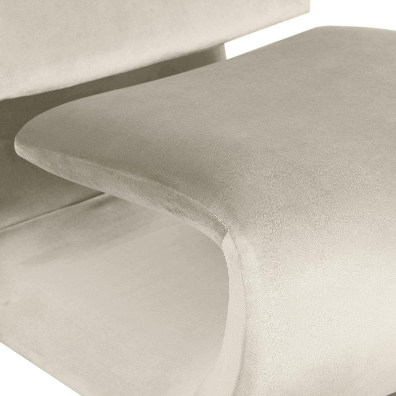 Koco Velvet Accent Chair, Cream Velvet