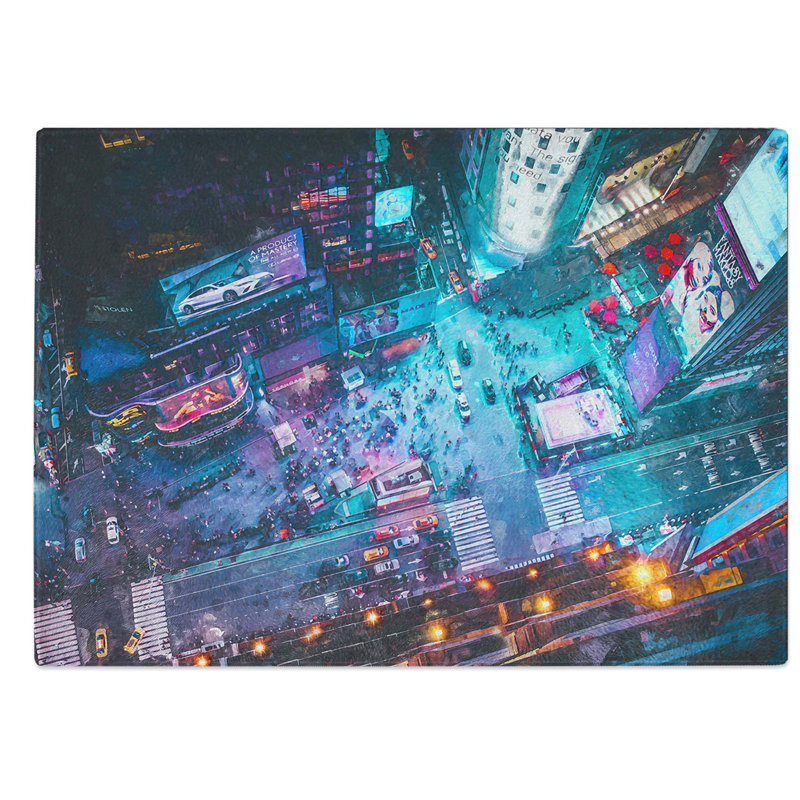 Glass High Above Times Square in Abstract Chopping Board, 28.5 cm W x 20 cm L