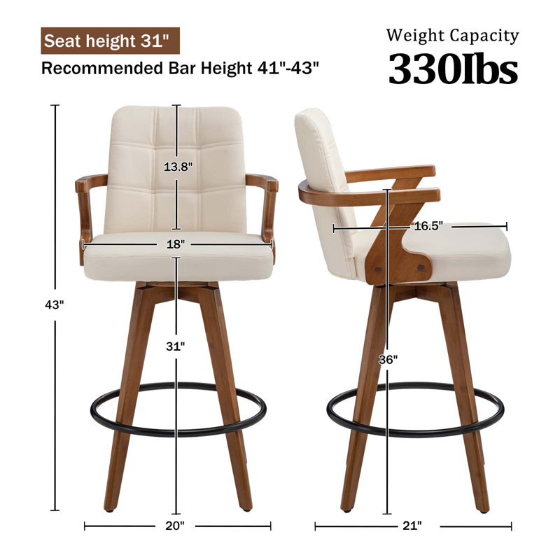 Tabouret Lorant, Beige, Tabouret de bar (siège d'une hauteur de 30 po)