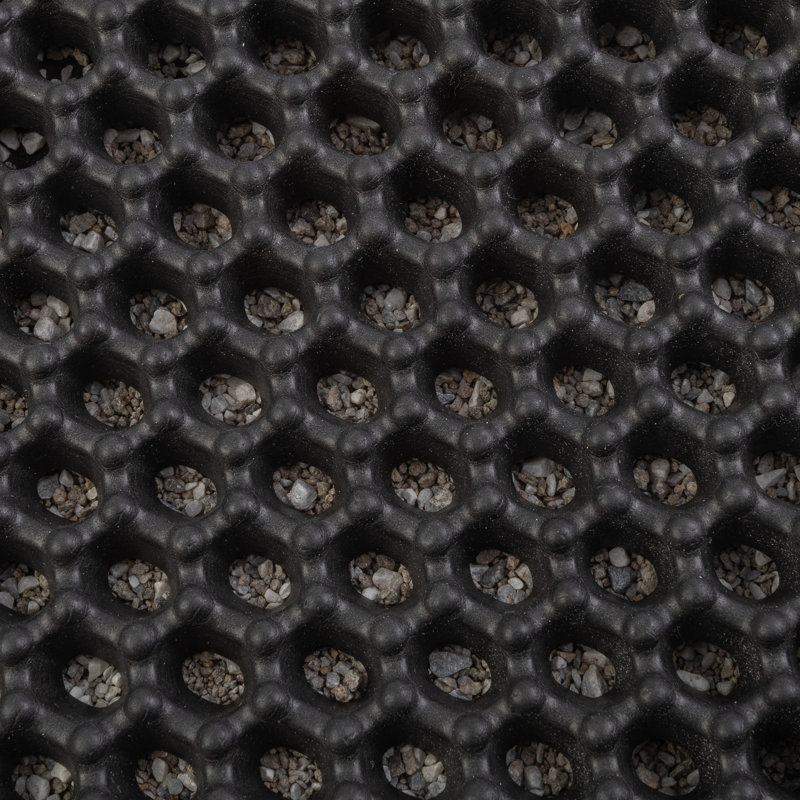 Black Dual-Layer Honeycomb Design Waterproof Cat Litter Mat