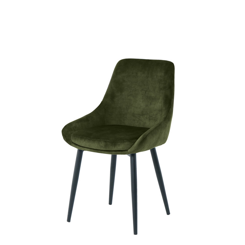Deb 47cm H Velvet Upholstered Metal Dining Chair, Beige