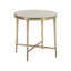 Amalfi 25" Wide Amalfi Cream Quartz Top Desert Gold Finish End Table
