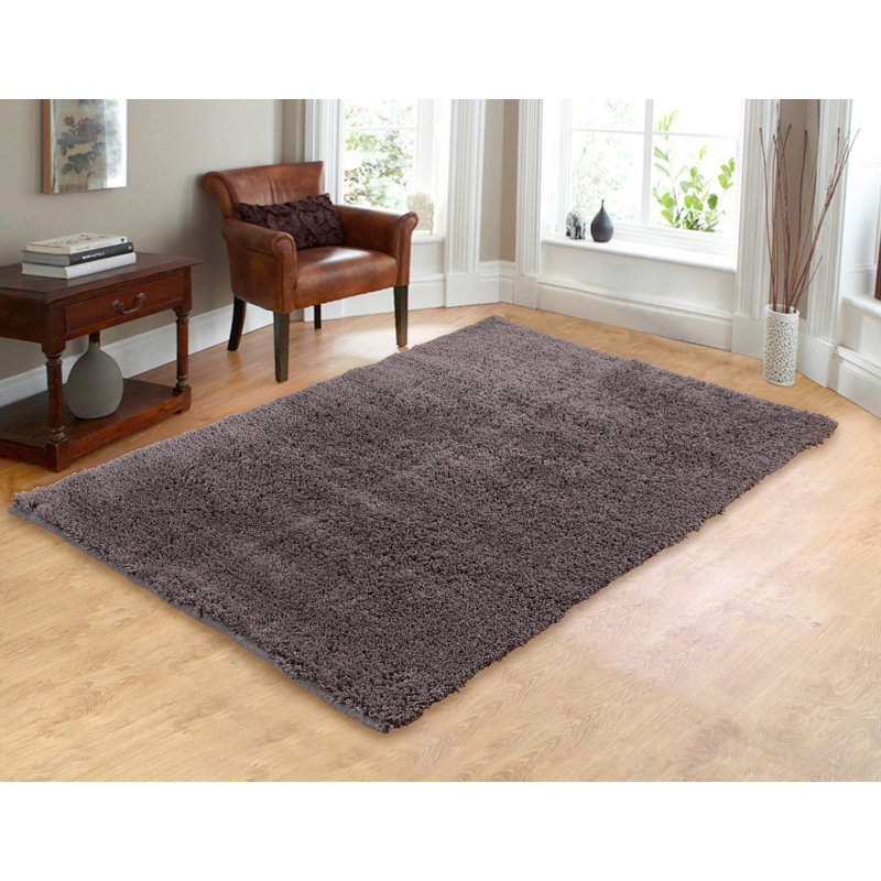 Tapis gris à poils longs Headley, 5 pi x 7 pi