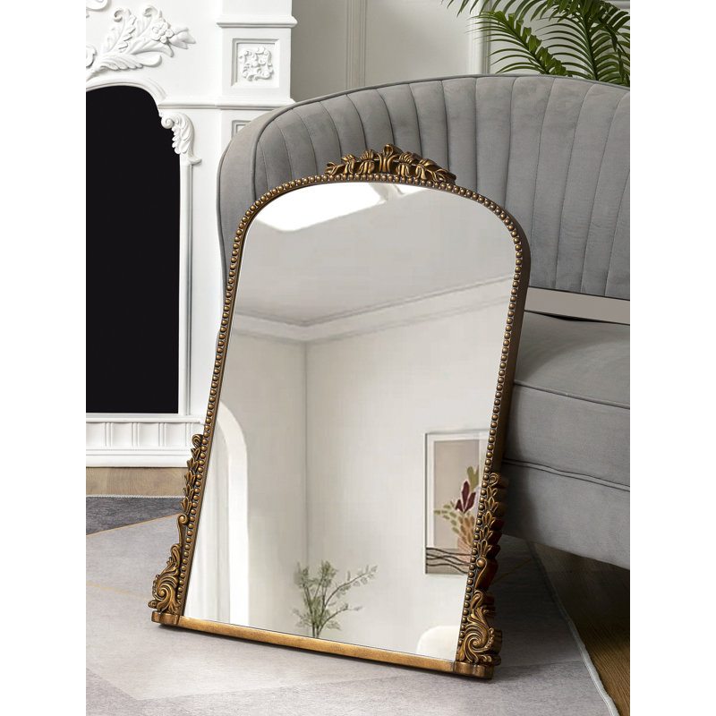 Euri Baroque Wall Mirror Vintage Decorative Mirrors, Antique Gold, 32" x 24"