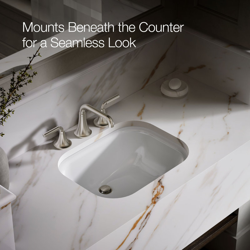 Tahoe Metal Rectangular Undermount Bathroom Sink with Overflow, White