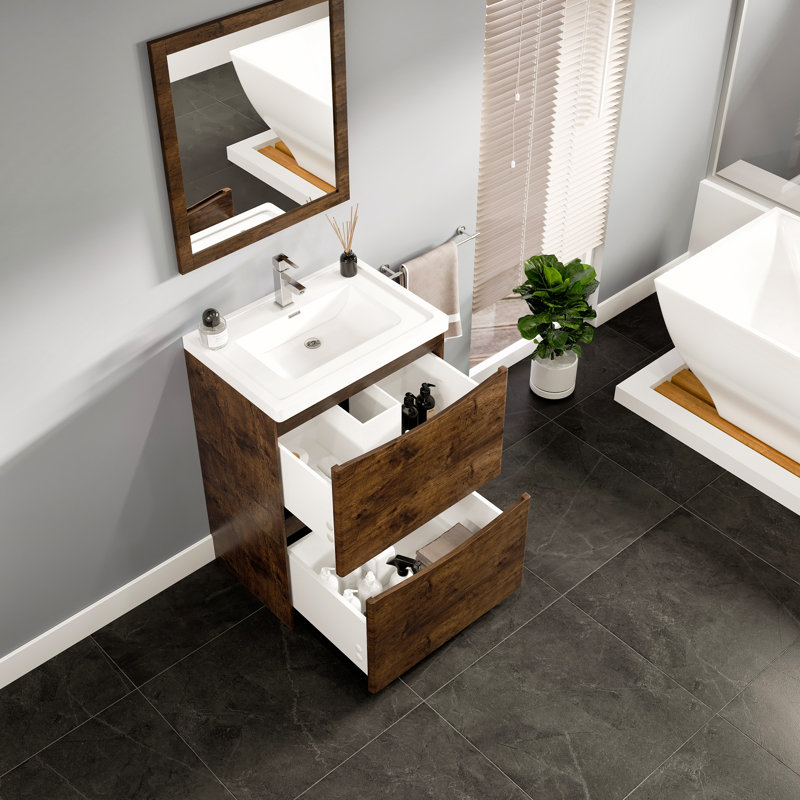 Ensemble de meuble-lavabo simple 24 po Firkins, Palissandre