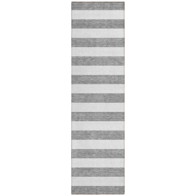 Tapis de couloir intérieur et extérieur gris 8 pi