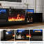 Meuble télé 70 po avec foyer électrique 36 po, 12 lumières DEL de couleur, 1 500 W de chauffage, 2 rangements et 2 armoires