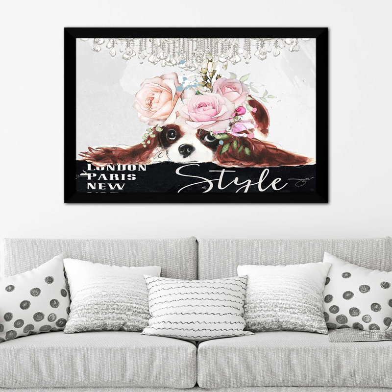 «King Charles 2 (Horizontal)» par Jodi - impression, Cadre noir, H 27,5 po x l 39,5 po x P 0,75 po