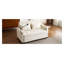 Canapé-lit en chenille 56,9 po avec mécanisme coulissant et roulettes douces, beige