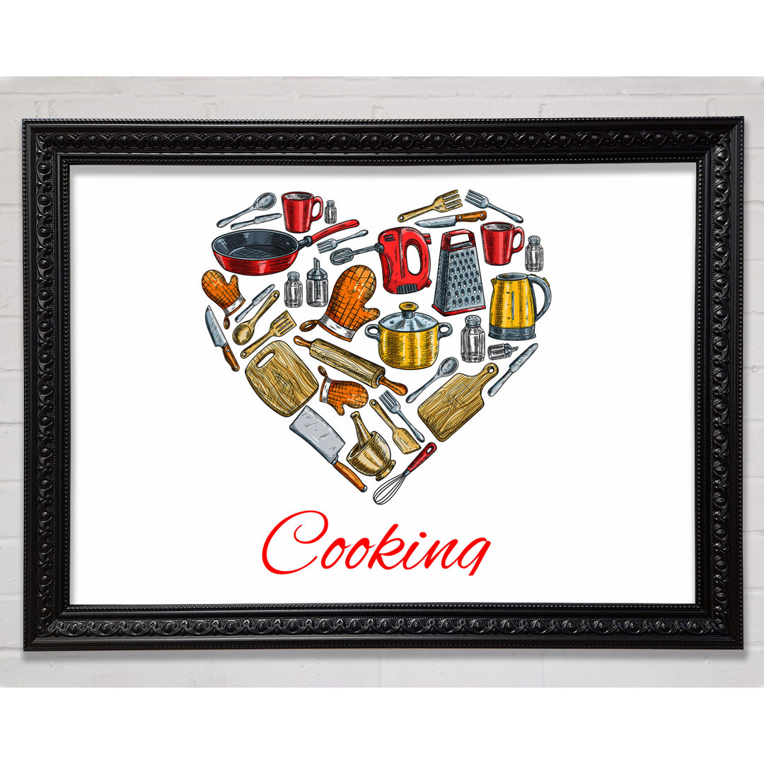 I Love Cooking 1 - Einzelne Bilderrahmen Kunstdrucke