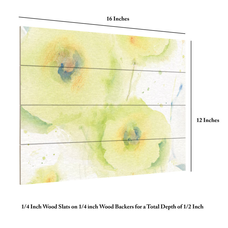 Sheila Golden Limelight Wood Slat Art, H 18 po x l 22 po