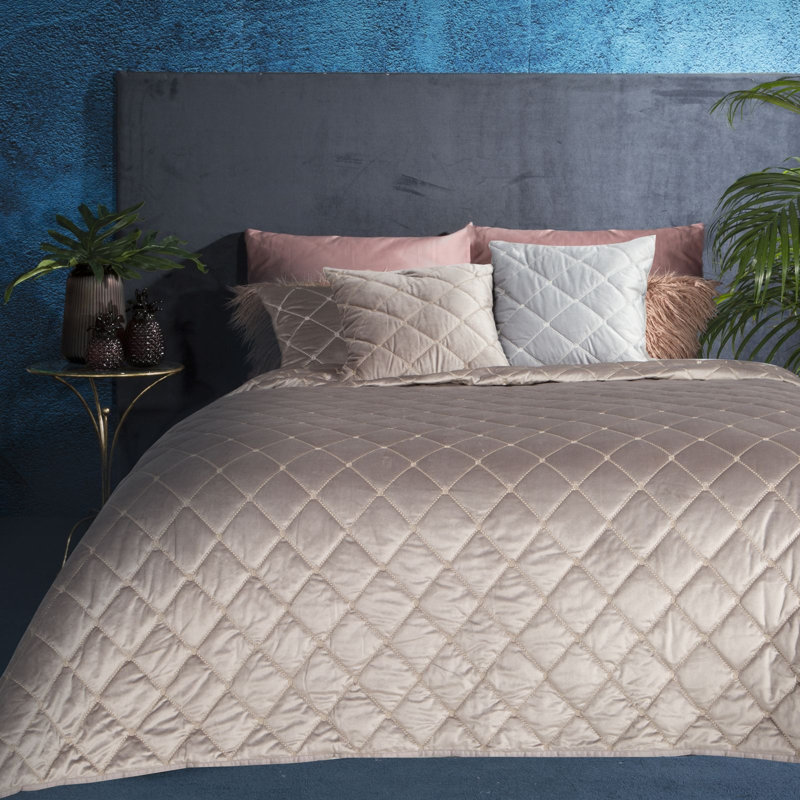 Plumley Polyester Solid Colour Bedspread, Dark Turquoise, W220 x L240cm